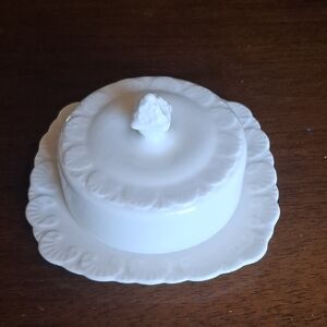 Vintage Royal Stafford Covered Butter Dish Bone China White